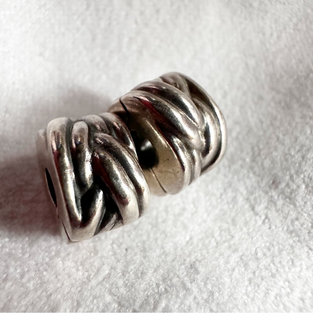 Pandora Authentic Pair Of Retired Braided Clips -… - image 6